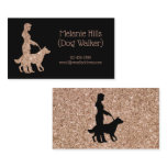 Rose Gold Sparkle Pretty Dog Walker Pet Sitter Business Card Rose Gold Sparkle Pretty Dog Walker Pet Sitter Business Card