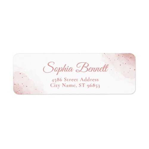Rose Gold Sparkle Return Address Label