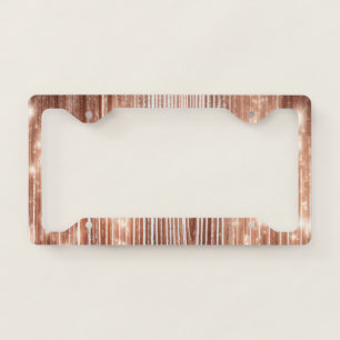Rose Gold Sparkle Stripes  License Plate Frame