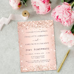 Rose gold sparkle two persons twins birthday party invitation<br><div class="desc">A modern, stylish and glamorous invitation for two women's 21st birthday party (or any age) A faux rose gold metallic looking background with an elegant faux rose gold glitter drip, paint drip look. Personalize and add names and party details. An invitation for two persons celebrating together, twins, sisters or friends....</div>
