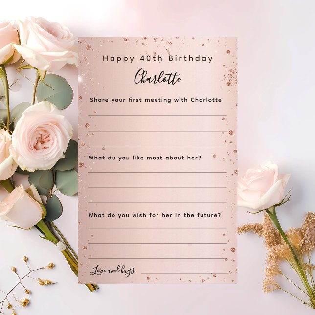 Rose gold sparkles birthday wishes card (Creator Uploaded)