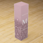 rose gold sparkling glitter gradient monogram   wine box<br><div class="desc">Rose gold elegant classy styliah  sparkling glitter monogrammed gradient texture</div>