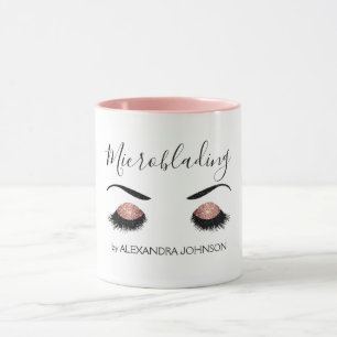 Rose Gold Sparkly Glitter Modern Microblading Mug