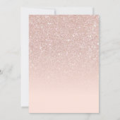 Rose Gold Sparkly Glitter Photo Bridal Shower Invitation (Back)