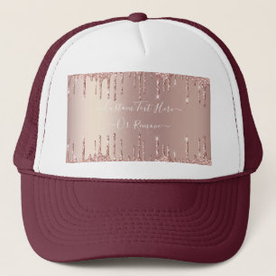 Rose Gold Sparkly Hat Personalized Custom Text