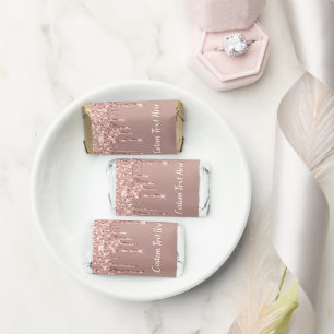 Rose Gold Sparkly Hershey's Miniatures Custom Text