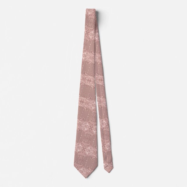 Rose Gold Sparkly Neck Tie (Front)