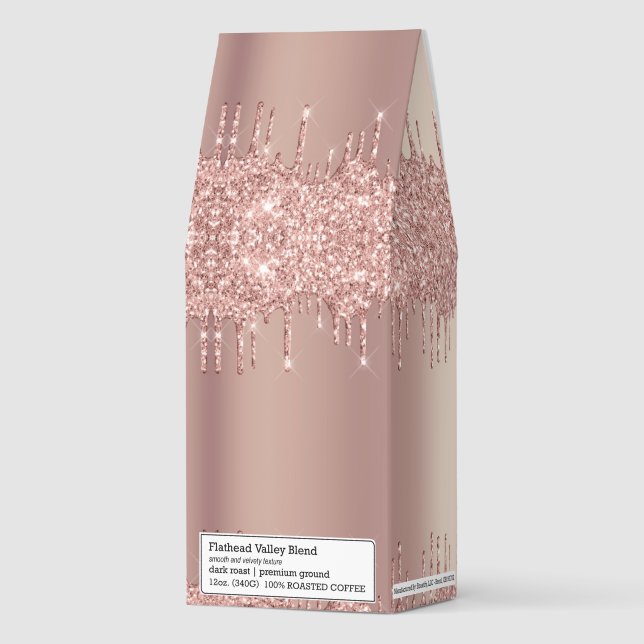 Rose Gold Sparkly Roasted Coffee with Custom Text (Front)