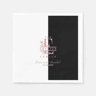 Rose Gold Split Custom Monogram E F G H I J Napkins
