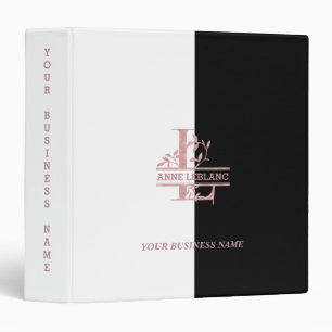 Rose Gold Split Custom Monogram L M N O P 3 Ring Binder