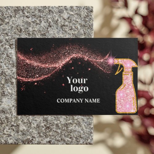 Rose Gold Spray Cleaner Instragram Qr Code Business Card