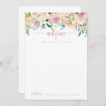 Rose Gold Spring Floral Wedding Advice Card<br><div class="desc">This rose gold spring floral wedding advice card is perfect for a rustic wedding. The design features a wealth of colorful peonies and green foliage, neatly bunched into charming bouquets, inspiring natural beauty. These cards are perfect for a wedding, bridal shower, baby shower, graduation party & more. Personalize the cards...</div>