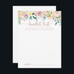 Rose Gold Spring Floral Wedding Bucket List Cards<br><div class="desc">These rose gold spring floral wedding bucket list cards are the perfect activity for a rustic wedding reception or bridal shower. The design features a wealth of colorful peonies and green foliage, neatly bunched into charming bouquets, inspiring natural beauty. Change the wording to suit any life event. Bucket list sign...</div>