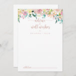 Rose Gold Spring Floral Wedding Well Wishes   Advice Card<br><div class="desc">This rose gold spring floral wedding well wishes advice card is perfect for a rustic wedding. The design features a wealth of colorful peonies and green foliage, neatly bunched into charming bouquets, inspiring natural beauty. These cards are perfect for a wedding, bridal shower, baby shower, graduation party & more. Personalize...</div>