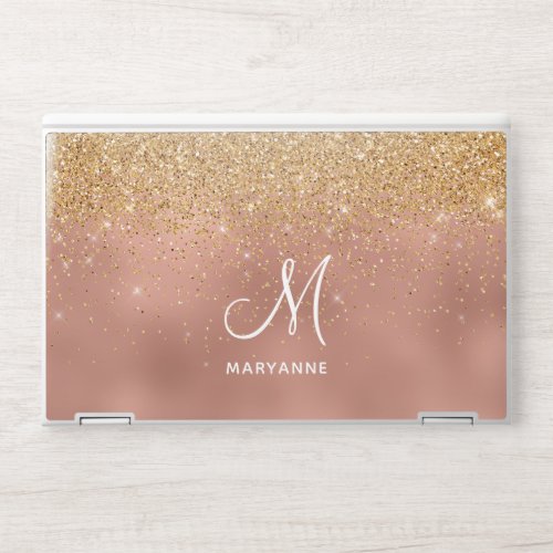 Rose Gold Sprinkling Glitter HP Laptop Skin