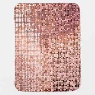 Rose gold: square mosaic tiles. baby blanket