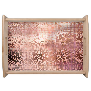 Rose gold: square mosaic tiles. serving tray