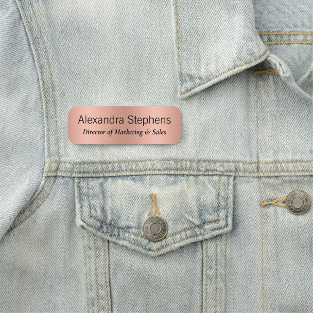 Rose Gold Staff Employee Name Tag (In Situ)