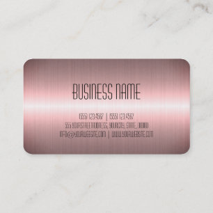 Rose Gold Stainless Steel Metal Look Business Card