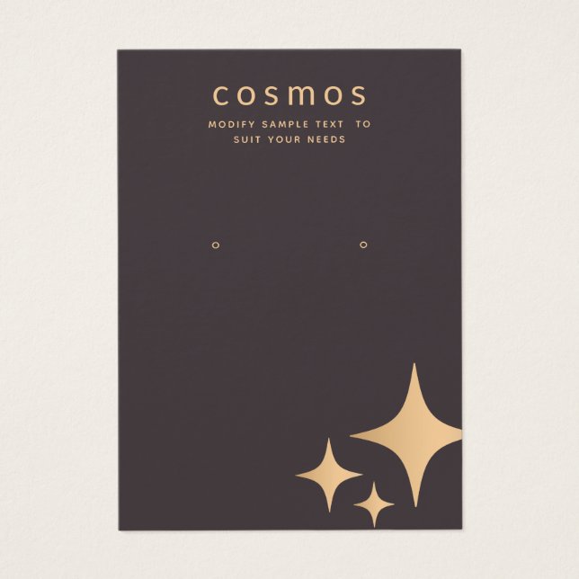 Rose Gold Stars Add Logo Earring Display Card (Front)