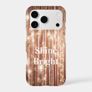 Rose gold stars bling iPhone 17 pro case