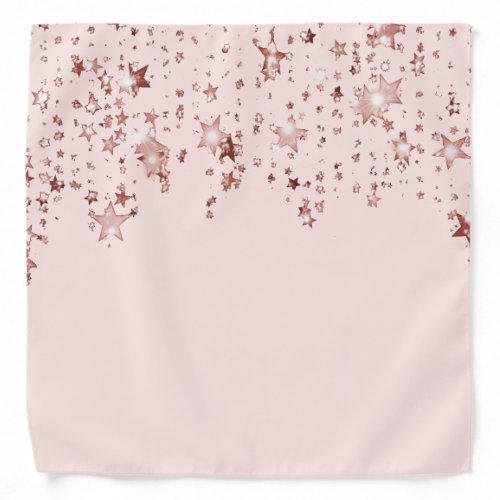 Rose gold stars blush pastel bandana