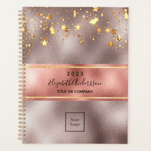Rose gold stars business logo 2026 planner