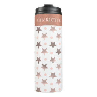 Rose Gold Stars Custom Thermal Tumbler