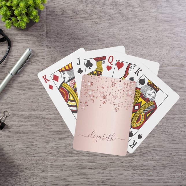 Rose gold stars name poker cards (Creator Uploaded)