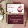 Rose Gold Strawberry Cupcake Pastry Chef Bakery Business Card
