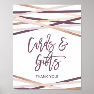Rose Gold Streamers Cards and Gifts Sign