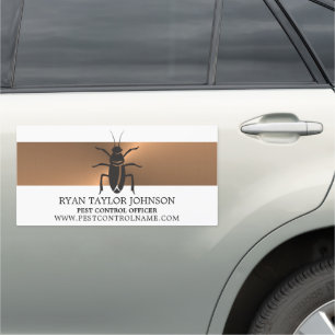 Rose Gold Strip - Black Cockroach - Pest Control Car Magnet