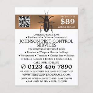 Rose Gold Strip - Black Cockroach - Pest Control Flyer