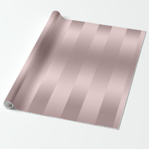 Rose-gold stripes metallic look wrapping paper