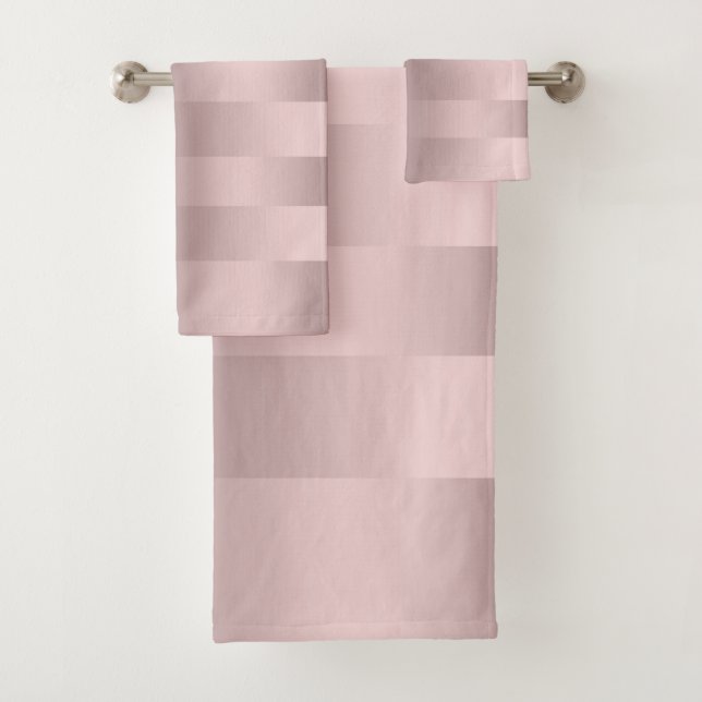 Rose-gold stripes pattern bath towel set (Insitu)