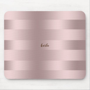 Rose-gold stripes pattern mouse pad