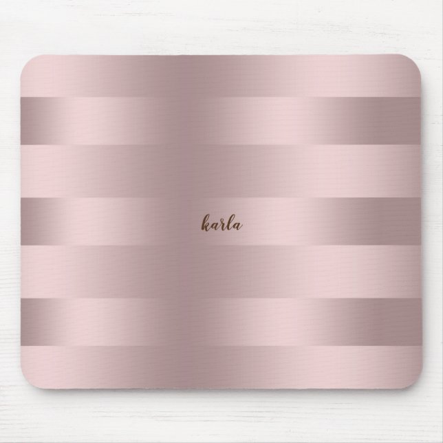 Rose-gold stripes pattern mouse pad (Front)