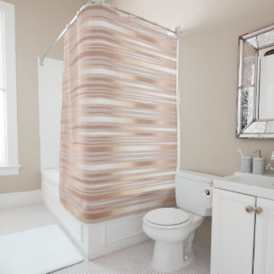 Rose Gold Stripes Shower Curtain
