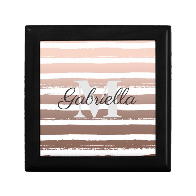 Rose Gold Stripes with Monogram Gift Box (Front)