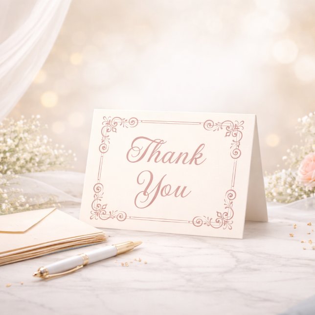 Rose Gold Style Filigree Script Thank You  (Creator Uploaded)