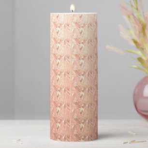 Rose Gold Style Pattern  Pillar Candle 3X8