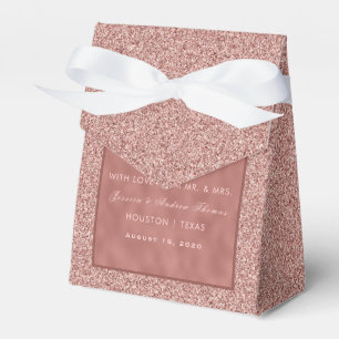 Rose Gold & Stylish Glitter Wedding Favor Boxes