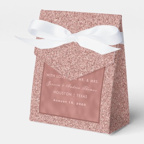  Rose Gold  Stylish Glitter Wedding Favor Boxes