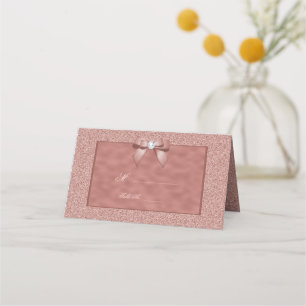 Rose Gold & Stylish Glitter Wedding Place Card