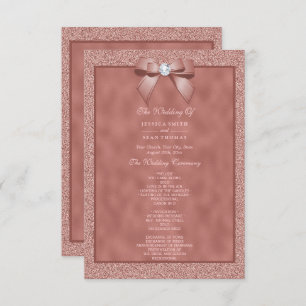 Rose Gold & Stylish Glitter Wedding Program