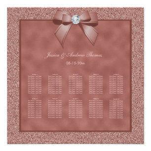  Rose Gold & Stylish Glitter Wedding Seating Chart
