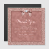 Rose Gold & Stylish Glitter Wedding Thank You (Front/Back)