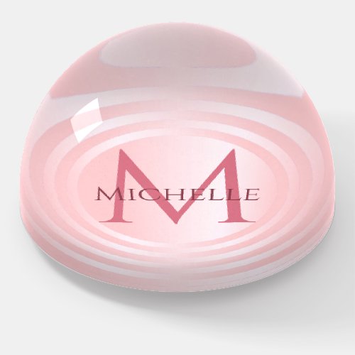 Rose Gold Stylish Template Trendy Girly Monogram Paperweight