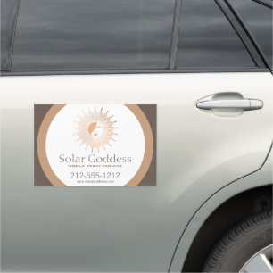 Rose Gold Sun Goddess Girl Spray Tanning Salon Car Magnet