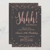 Rose Gold Surprise Birthday Party Invitation (Front/Back)